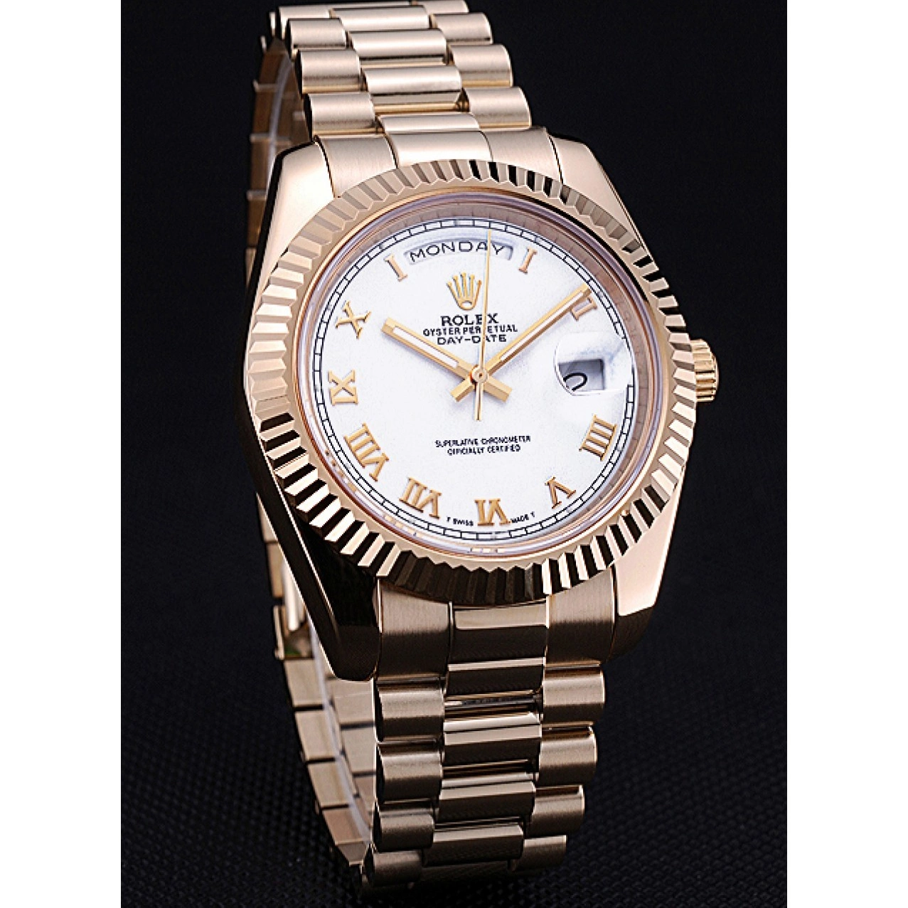 MiroTime 0705 Rolex Day-Date White Dial Gold Bracelet 622546